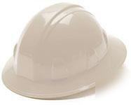 Full brim 4 pt. ratchet suspension hard hat-white