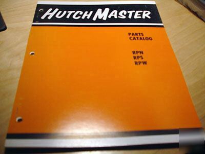 Hutchmaster rpn rps rpw disk parts manual hutch master