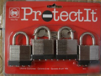 Protect it 4 for the price of one laminated padlock