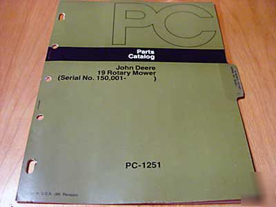 John deere 19 mower parts manual catalog jd #2