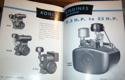 1958 kohler K56 catalog, plumbing plus kohler engines