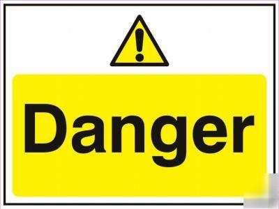 Large danger sign self adhesive vinyl sticker 