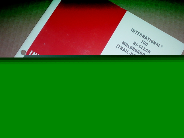 Ih 7000 hi clear moldboard plow operator manual