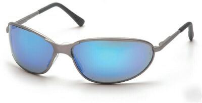 Pyramex zone ii metal ice blue mirror safety glasses