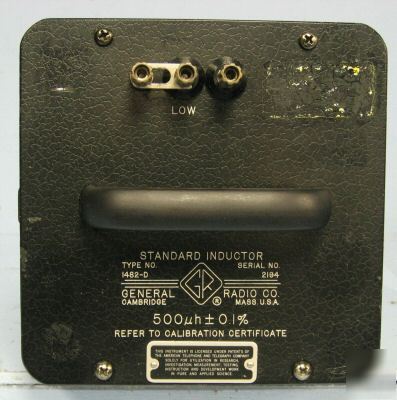 General radio 1482-d standard inductor, 30 day warranty