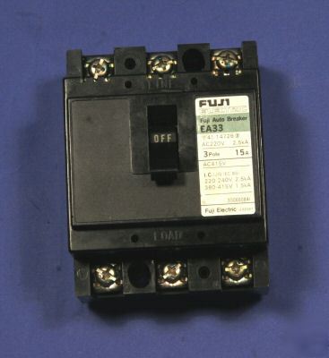 Fuji electric EA33 auto breaker 3 pole 15A 2.5 ka