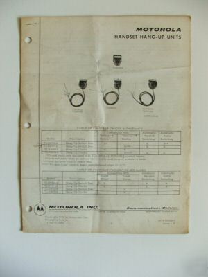 Motorola tln-series handset hang-up unit manual 