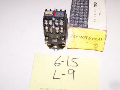 1 allen bradley relay 300VAC 10AMP max p/n: 700-NM600A1