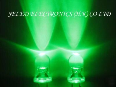 New 50X 5MM pure green led lamp 17,000MCD diy f/ship