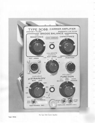 Tek tektronix 3C66 time base plug-in unit manual