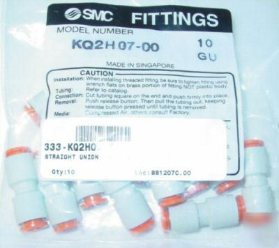 *pack / 10* smc KQ2H07-00 straight union 1/4