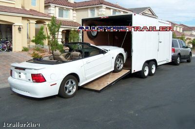 16' enclosed motorcycle atv car hauler utility trailer