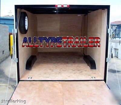 16' enclosed motorcycle atv car hauler utility trailer