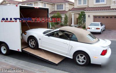 16' enclosed motorcycle atv car hauler utility trailer