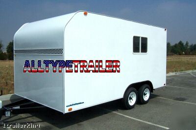 16' enclosed motorcycle atv car hauler utility trailer