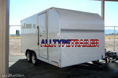 16' enclosed motorcycle atv car hauler utility trailer