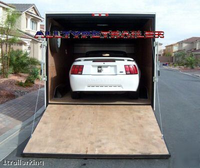 16' enclosed motorcycle atv car hauler utility trailer