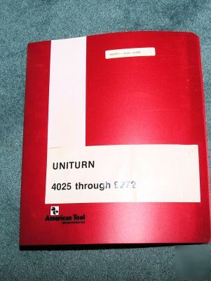American uniturn 4025-9272 lathe manual