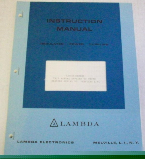 Lambda electronics lcs-b operating and service manual