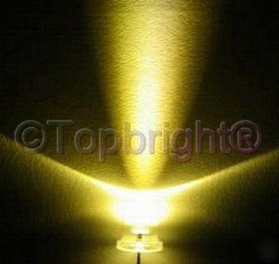 100 pc mega bright warm white led 5MM 23,000 mcd f/r