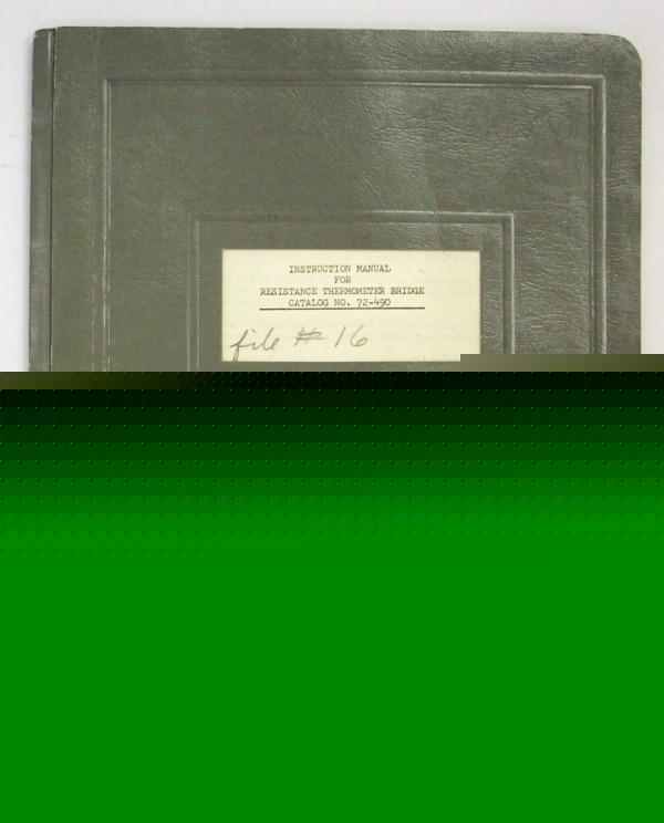 Biddle resistance thermometer bridge 72-490 manual