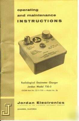  operating manual-dosimeter charger model 5B 
