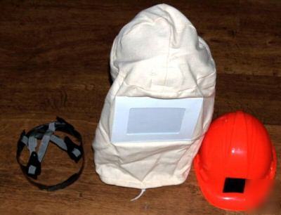 New north sandblasting free air hood c/w hard hat 