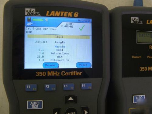 Ideal lantek 6 CAT5E CAT6 cable tester certifier