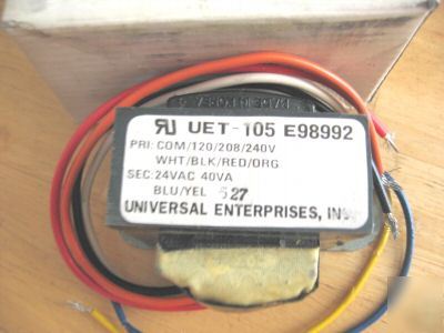 40VA multi-tap transformer - uet-105 E98992 sec:24VAC 