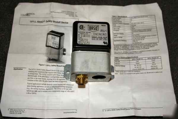 Johnson controls - baso safety gas shutoff L61LL-1C 