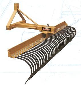 New 6' rock landscape rake warranty double bolt tines