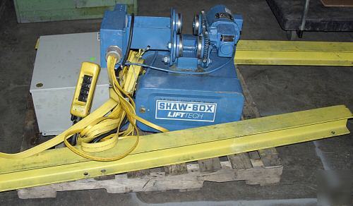 Shaw-box 1 ton trolley hoist complete - excellent