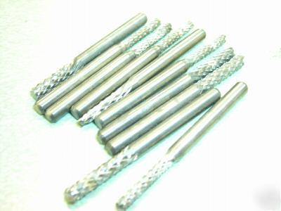 10 assorted carbide burs 1/8