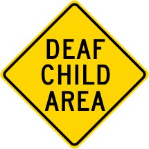 Children at play sign deaf child area sign 24