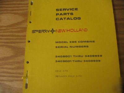 New holland model 985 combine parts catalog