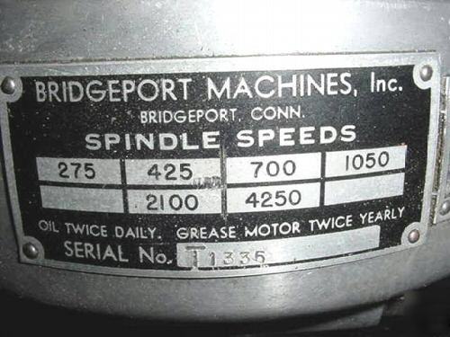 Bridgeport mill model t cherrying head,vgc,die work,