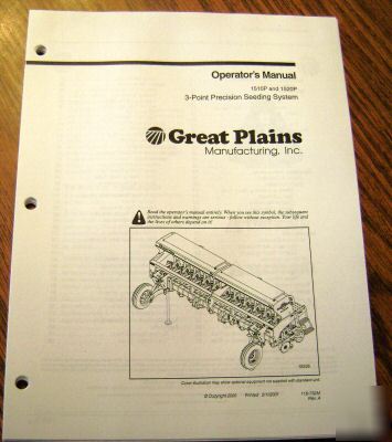 Great plains 1510 1520 seeding system operator's manual