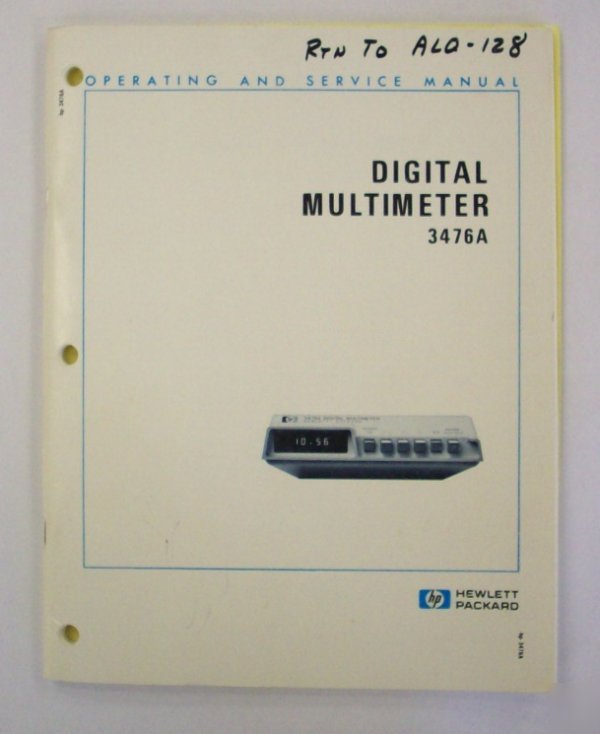 Hp / agilent 3476A op/service manual - $5 shipping 