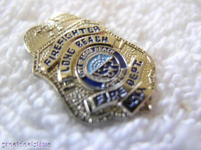 Long beach,ca~fire dept.mini firefighter patrol badge