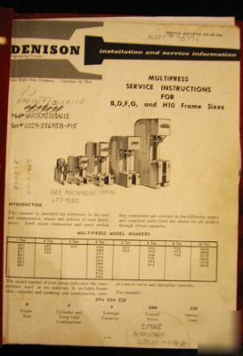 Denison multipress installation & service manual