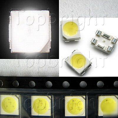 20 pcs plcc-6 3-chips power smd smt 8000 mcd white led 