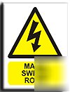 Main switch room sign-s. rigid-200X250MM(wa-061-re)
