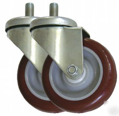 4 x 1.25 poly on poly swivel stem caster â€“ industrial