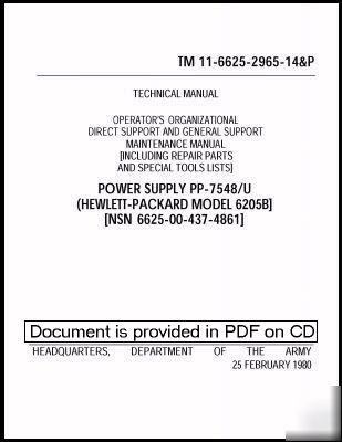 Agilent hp 6205B operation & service manual