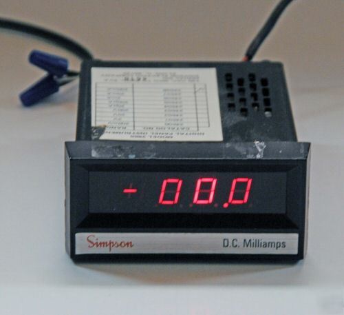 Simpson digital dc 200 milliammeter model 24506