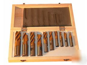 New 10 pcs titanium coated end mill set tin drill bits * 