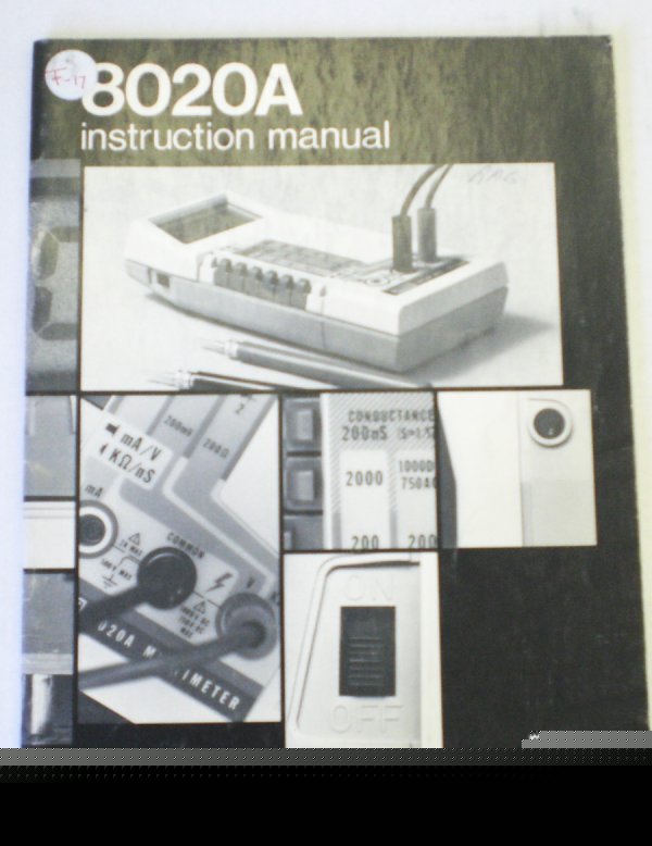 Fluke 8020A instruction manual Â©1977