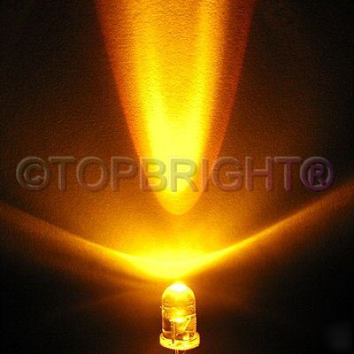 1000X ultrabright yellow led 5MM 6000MCD free r/ship