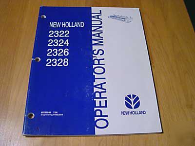 New holland 2322 2324 2326 2328 operator's manual nh